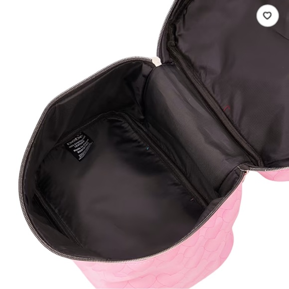 Bebe Pink Hearts LG Cosmetic Case Makeup Kit Silver Logo - Picture 9 of 10